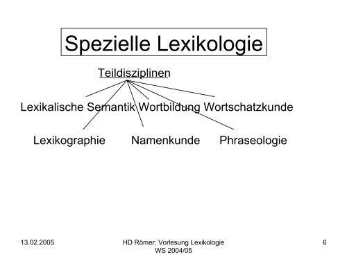 Vorlesung: Germanistische Lexikologie