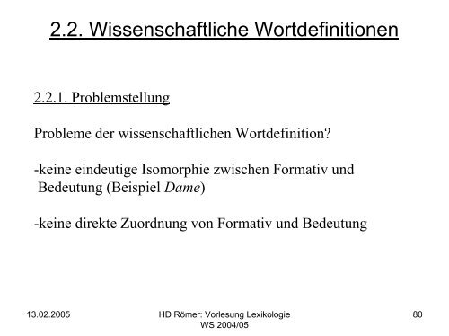 Vorlesung: Germanistische Lexikologie