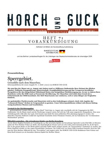 (Heft 1/2011) von HORCH UND