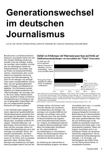 Generationswechsel im deutschen Journalismus - Fachjournalist