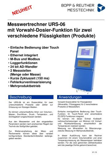 Produkte - Bopp & Reuther Messtechnik GmbH