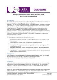 Managing anaphylactic - University of Queensland