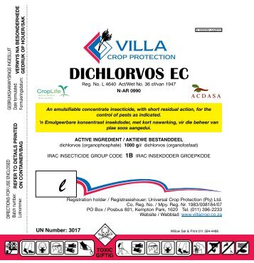 DICHLORVOS EC - Villa Crop Protection