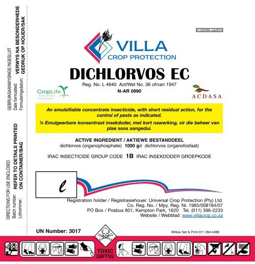 DICHLORVOS EC - Villa Crop Protection