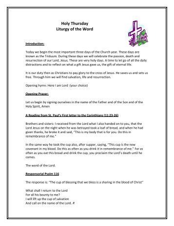 Holy Thursday Liturgy of the Word