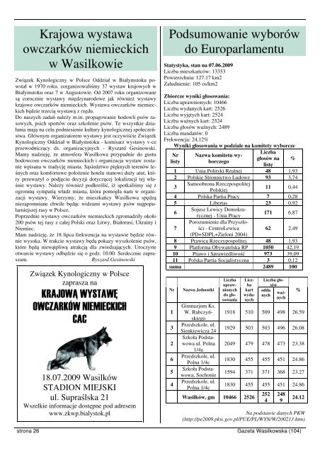 Numer 104 - Gazeta Wasilkowska - Wasilków