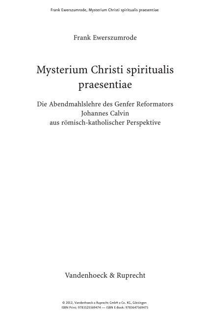 und Leseprobe (PDF) - Vandenhoeck & Ruprecht