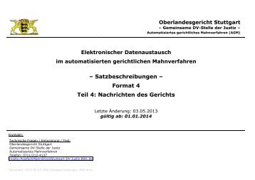 Satzbeschreibungen Nachrichten des Gerichts - mahngerichte.de ...