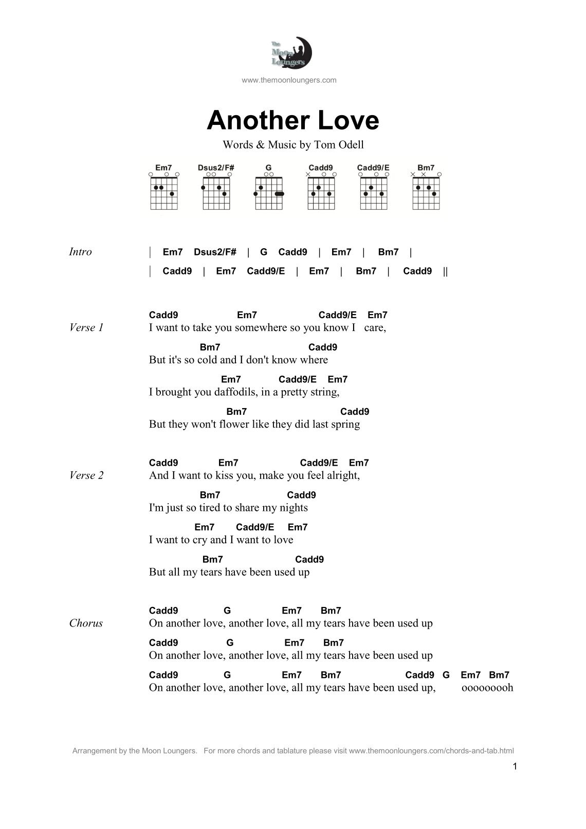 Another Love на укулеле табы
