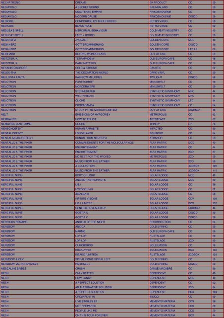 darklist 13.07.25 - Dark Zone