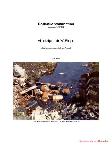 Bodenkontamination VL skript – dr.W.Riepe