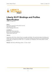 Liberty ID-FF Bindings and Profiles Specification - Liberty Alliance