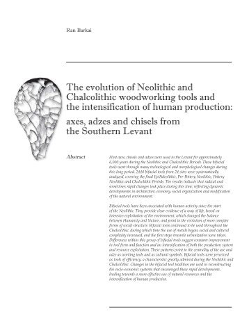 The evolution of Neolithic and Chalcolithic woodworking tools