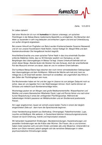 Brief von Dr. Inge Olzowy