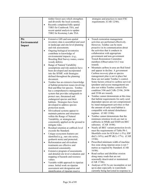 Forest Management Certification Assessment Report for - Rainforest ...