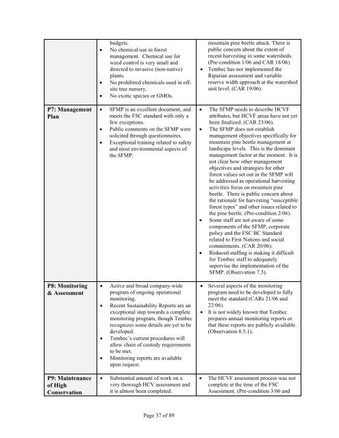 Forest Management Certification Assessment Report for - Rainforest ...