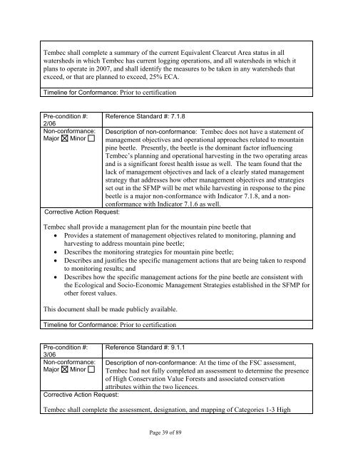 Forest Management Certification Assessment Report for - Rainforest ...