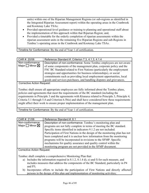 Forest Management Certification Assessment Report for - Rainforest ...