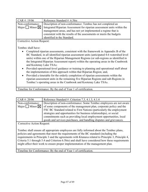 Forest Management Certification Assessment Report for - Rainforest ...