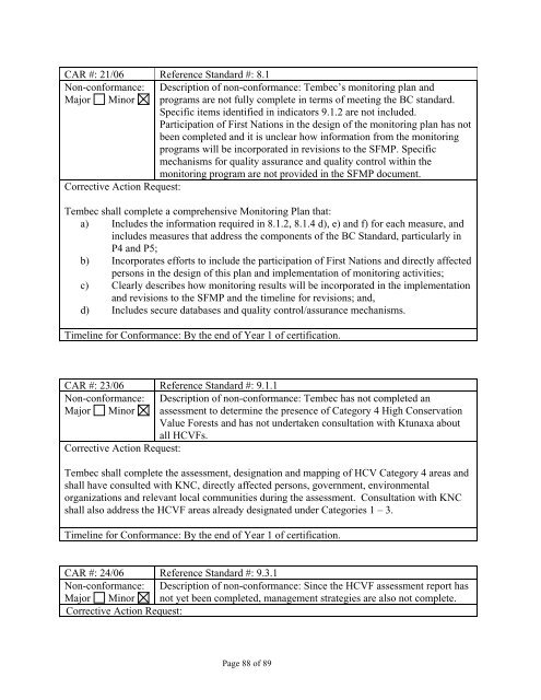 Forest Management Certification Assessment Report for - Rainforest ...