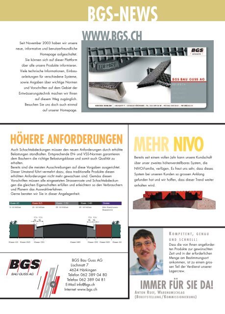 QUALITÄT INNOVATIV SERVICE NEWS - BGS Bau Guss AG