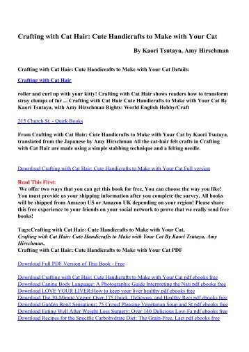 Crafting With Cat Hair Pdf Free Crafting With Cat Hair Pdf Free