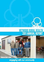 Heywood RuRal HealtH 2011 annual RepoRt - South West Alliance ...