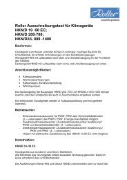 Roller Ausschreibungstext für Klimageräte HKN/D 10 -50 EC ...als ...