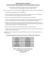 Materials Test Request Form - the GDOT