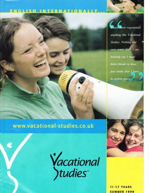 1999 brochure - Vacational Studies