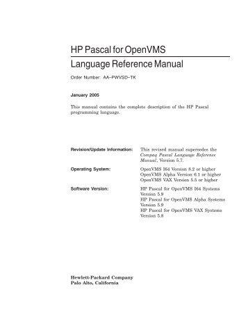 HP Pascal for OpenVMS Language Reference Manual