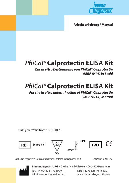 PhiCal®Calprotectin ELISA Kit PhiCal®Calprotectin ELISA Kit