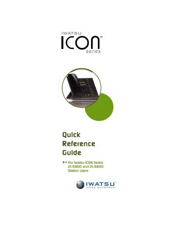 ICON 5800 and 5900 Series Telephone Quick Reference Guide