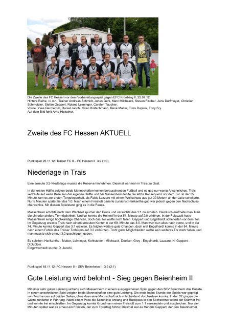 Herbst 2012/13 - beim FC Hessen Massenheim