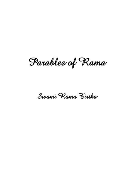 PARABLES OF RAMA - Hindu Online