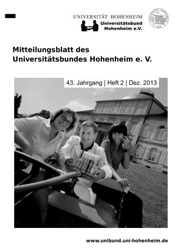 Mitteilungsblatt Heft 2/13 - Universitätsbund Hohenheim