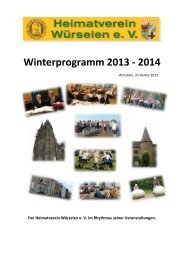 Winterprogramm 2013 - Heimatverein Würselen eV