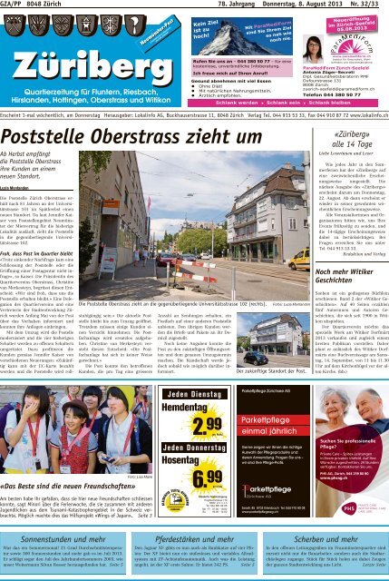 Poststelle Oberstrass zieht um - Lokalinfo AG