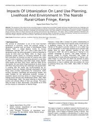 Impacts Of Urbanization On Land Use Planning, Livelihood And ...