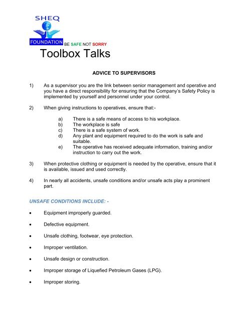 Toolbox Talk: Top 12 Office Safety Tips - Safety Notes