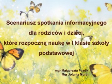 Scenariusz spotkania informacyjnego dla rodziców i dzieci, które ...