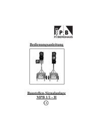 Bedienungsanleitung MPB 11 H ... - Peter Berghaus Verkehrstechnik