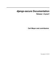 django-secure Documentation - Read the Docs