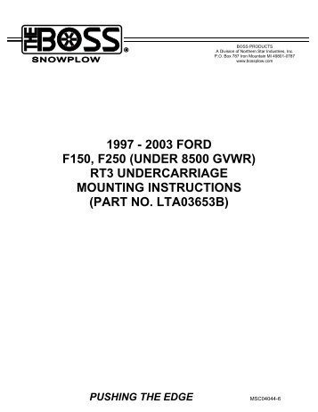 2003 ford f150, f250 (under 8500 gvwr) - THE BOSS Snow Plows