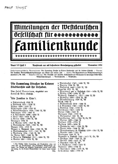 fÜ? Westdeutsche Gesellschaft für - Ä Familienkunde e. V ... - Trier