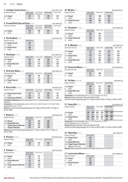 Preisliste - Travelhouse