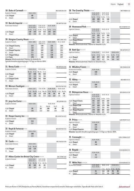 Preisliste - Travelhouse