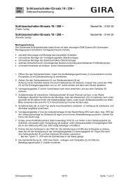 Schlüsselschalter-Einsatz 10 / 250 ~ Gebrauchsanweisung ... - Gira