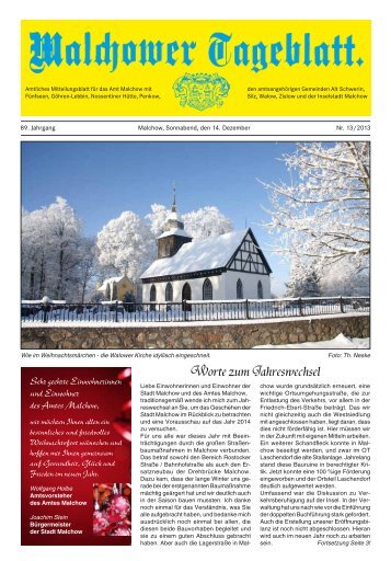Worte zum Jahreswechsel - Malchow