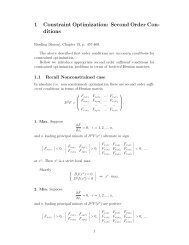 1 Constraint Optimization: Second Order Con- ditions